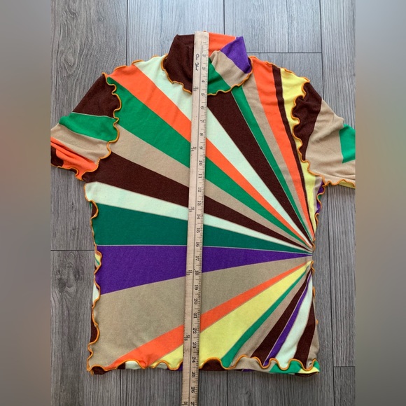 Siedre‎ Cody Graphic Print High Neck Top In Multicolor Size Small - Picture 11 of 16